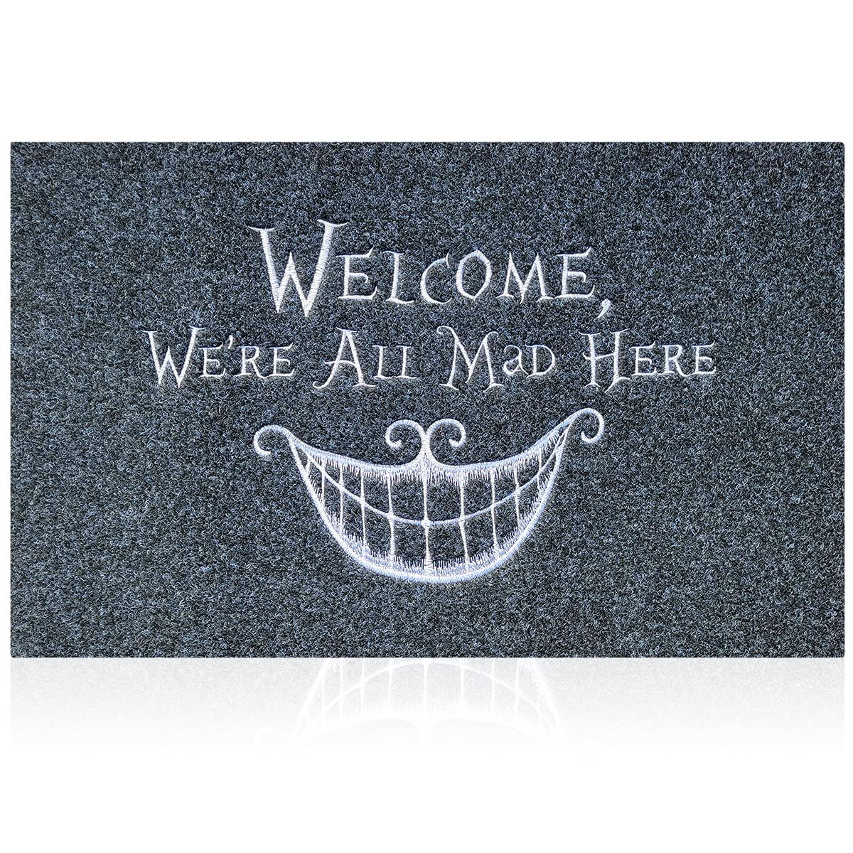 AOAOPQ Door Mat Indoor Front Outdoor Welcome Door Mat with Natural Rubber Backing,We're All Mat Here Smiley Rubber Back Low Profile Doormats for High Traffic Area