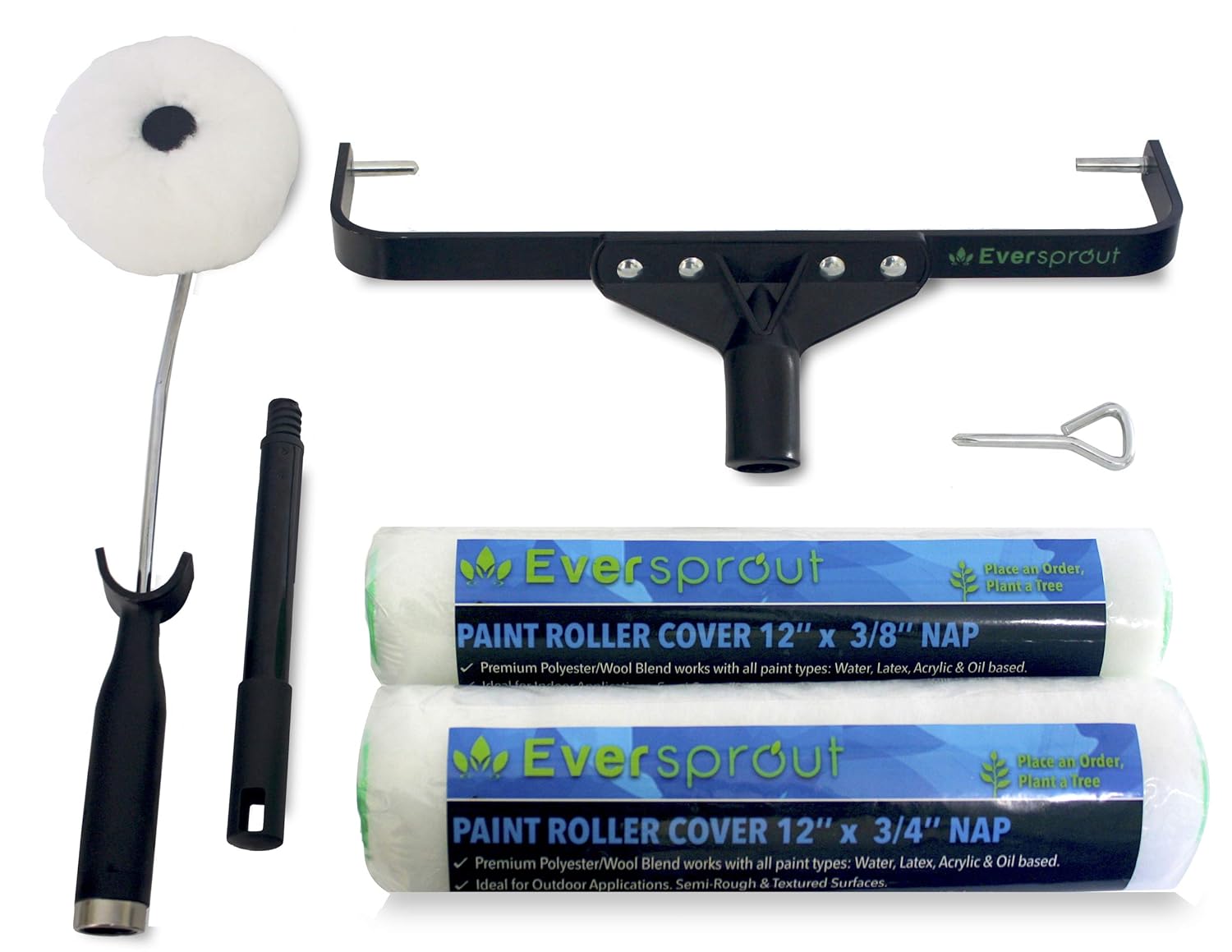 Paint Rollers Wagner Smart Edge Wool Paint Roller Cover 3/8 in L x 3 in