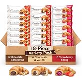 Croissant Variety Pack &ndash; 18 Individually Wrapped Croissants, 6 Chocolate Hazelnut, 6 Chocolate Vanilla &amp; 6 Strawberry Filling, 45g each &ndash; (Pack of 18)