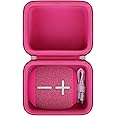 BOVKE Hard Travel Case for Ultimate Ears WONDERBOOM 4/3 /2 Portable Waterproof Bluetooth Speaker, UE WONDERBOOM 4 Dustproof Floating Speaker Holder, Extra Space for Charging Cables, Pink