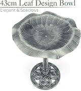 CHRISTOW Plastic Resin Bird Bath Lily Leaf Pedestal Grey 60cm 43cm view 3