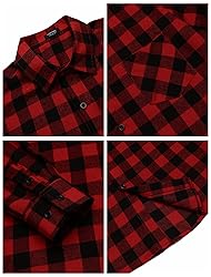 COOFANDY Mens Flannel Button Down Shirts Long