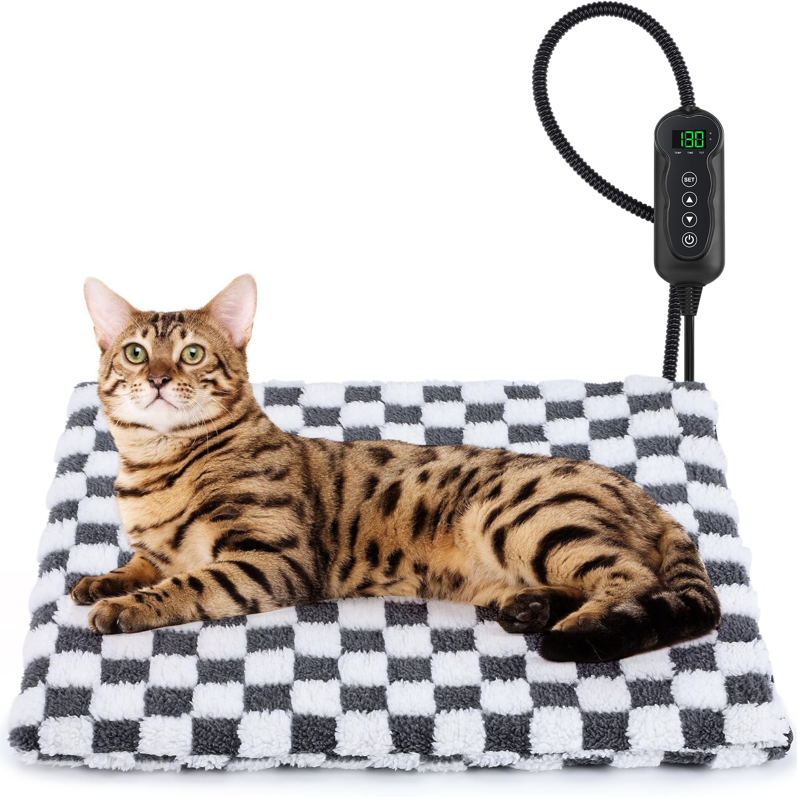 Photo 1 of MIXJOY Heated Cat Bed, 11 Adjustable Temperature Cat Heating Pad Indoor with Timer, Pet Heating Pads for Cats Dogs, Electric Dog Heat Pad with Washable Cover, Heated Pet bed-18''x16'', Small
