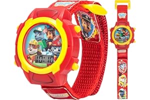 ACCUTIME Nickelodeon Paw Patrol Kids Digital Watch with LCD Display, Velcro Strap, Chase, Marshall, Rubble & Rocky, Perfect for Young Fans Learning to Tell Time, Ideal Gift for Kids Ages 3+