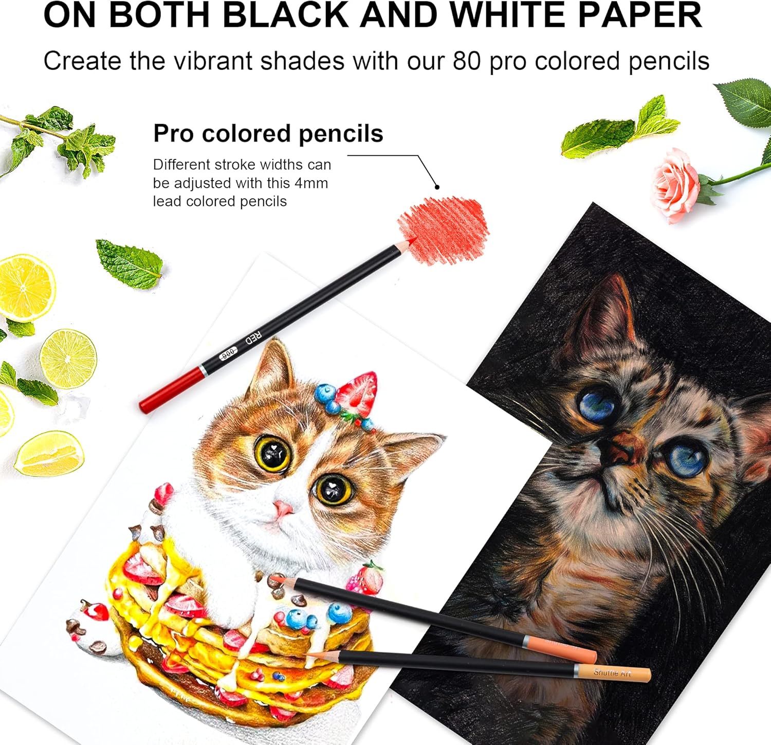 80 Colored Pencils, Shuttle Art Soft Core Coloring Pencils with Coloring Book, Sketch Pad and Sharpener, Premium Color Pencils for Adult Coloring, Sketching and Drawing, Art Supplies for Kids & Adults : Office Products