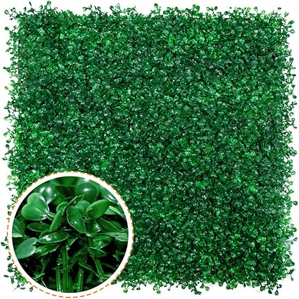 12 PCS Faux Boxwood Mats Hedges Plants 