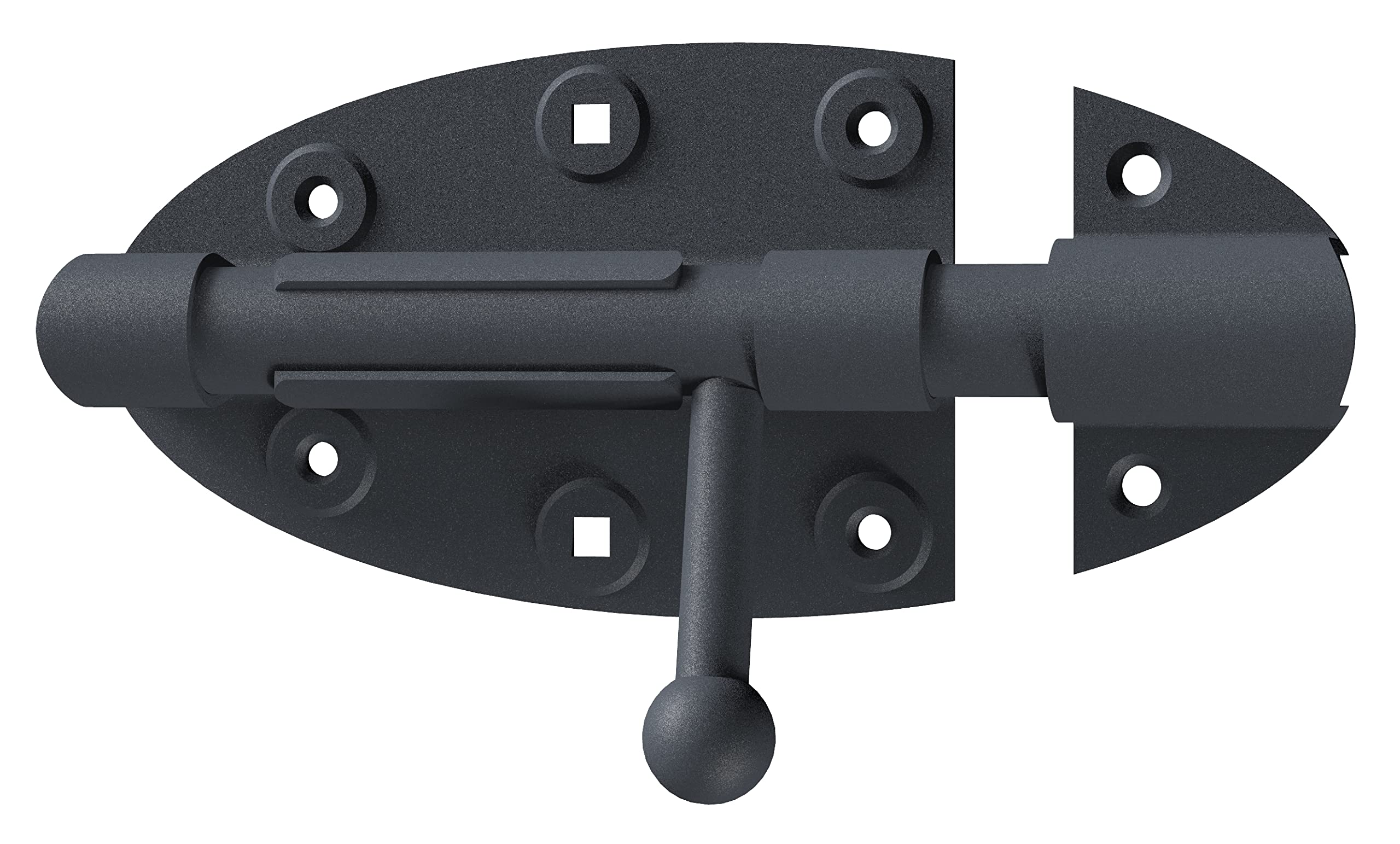 Alberts Graphite Grey Ovado 128999 Bolt Latch with Round Handle Plastic-Coated 112 x Diameter 16 mm
