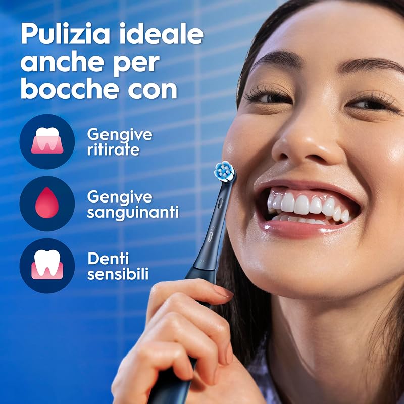 iO 3, 2 Spazzolini Elettrici, 2 Testina di Ricambio, Nero e Rosa