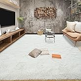 Tepook Super Soft Fluffy Rugs for Living Room, Area Rugs 8x10 for Bedroom, Modern Shaggy Rug Fuzzy Carpets for Kids, Plush Indoor Nursery Home Decor Rug with Non-Slip Bottom, Cream White