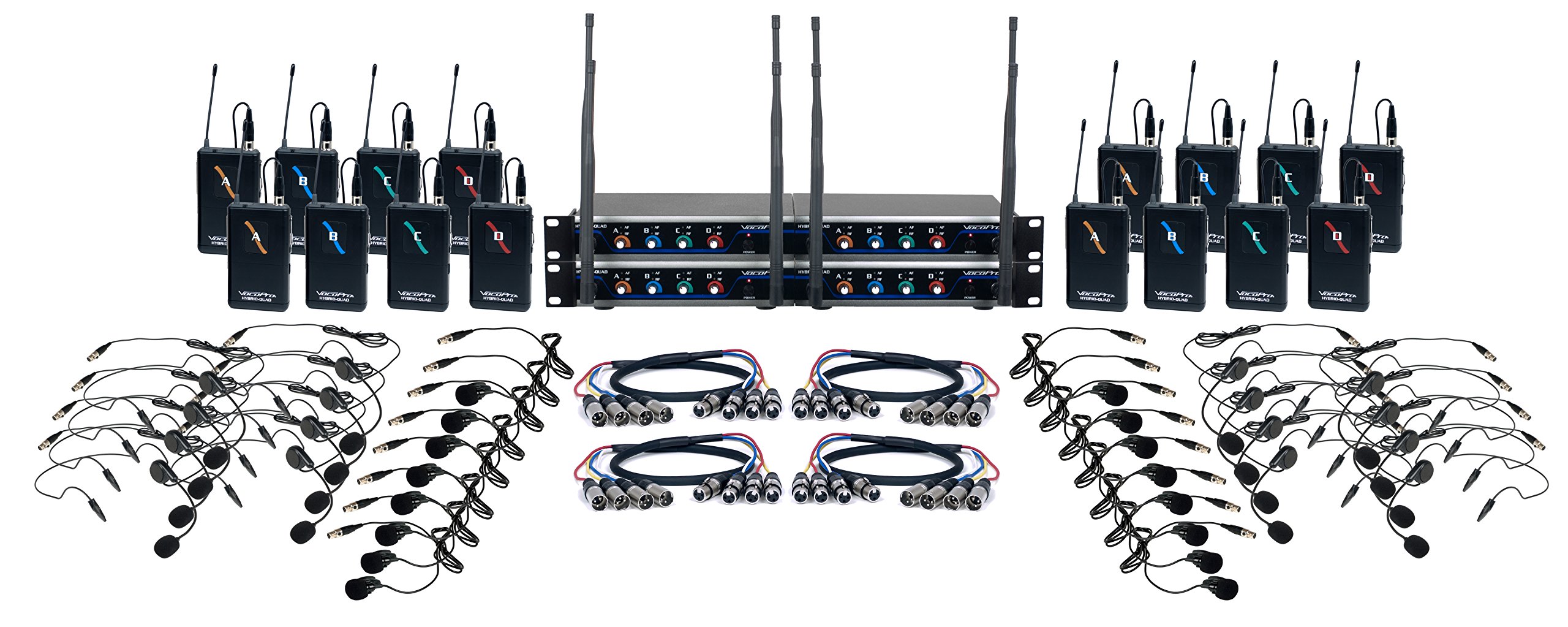 VocoPro 16 Channel UHF Wireless Headset & Lapel Mic
