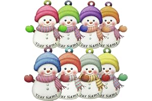 2025 Personalized Christmas Ornaments Set of 8,Custom Christmas Snowman Ornaments Deorations for Tree,Customized Xmas Ornamen