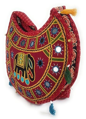 Kings Mount sling bags for women | Handicraft | Jaipuri | Rajasthani | Handmade bags - Red color