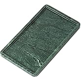 Cork & Mill Green Marble Tray for Bathroom Countertop, Kitchen Counter, or Catchall - 13" x 7½" Large Vanity Tray for Skincare or Perfume - Handcrafted Natural Marble Stone Organizer