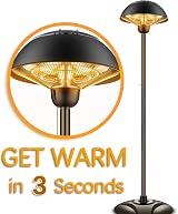 DONYER POWER Electric Garden Patio Heater 2000W Waterproof Outdoor Indoor view 2