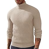 PJ PAUL JONES Men's Slim Fit Turtleneck Sweater Casual Ribbed Knitted Pullover Sweaters