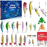 Fishing Advent Calendar 2025 for Men, Advent Calendar Fishing Christmas Countdown, 24 Days Fishing Lures Set for Fisher Adult Men Boys, 2025 Xmas Surprise Gift