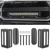 LTEODCHEW 6-30 Inch LED Light Bar Hidden Behind Grille Mounting Brackets | Grille LED Light Bar Mount Fit M6/M8 Single/Double Row Side Mount Light Bars for F-150 Ranger RAM1500 Tocama Tundura GMC