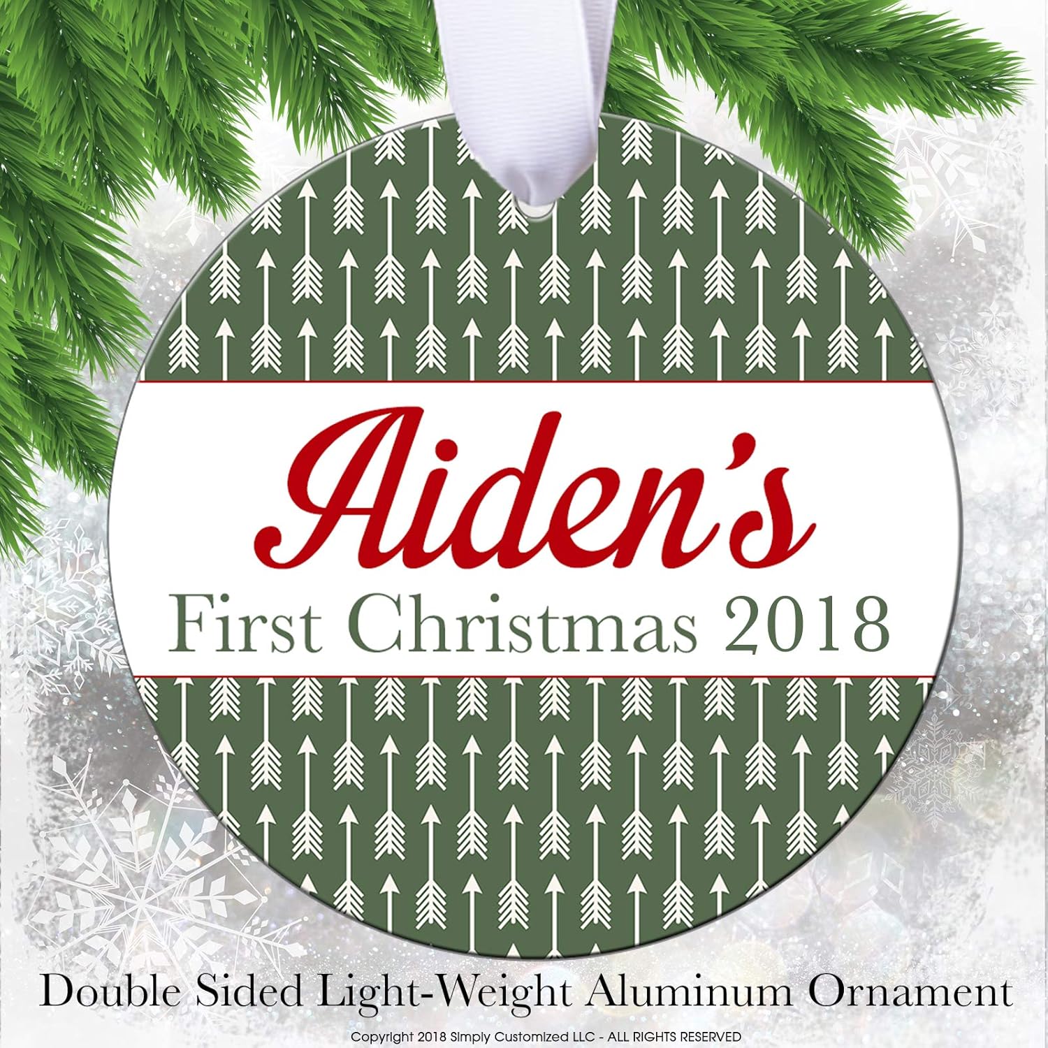 baby's first xmas ornament personalized