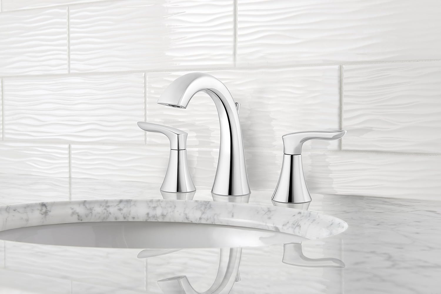 Pfister Weller LG49WR0C Widespread Bath Faucet, polished chrome finish - - 
