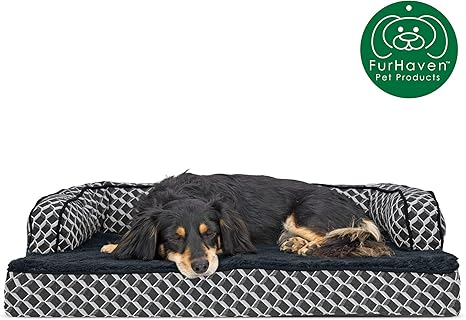 Amazon Com Furhaven Pet Dog Bed Orthopedic Plush Faux Fur
