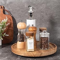Wood Lazy Susan Organizer Kitchen Turntable for