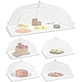 Simply Genius 6 Pack Mesh Food Covers - Reusable & Collapsible Pop Up Food Tents for Outdoors Glamping - 2 Jumbo (100cm x 60cm) & 4 Large (17x17)