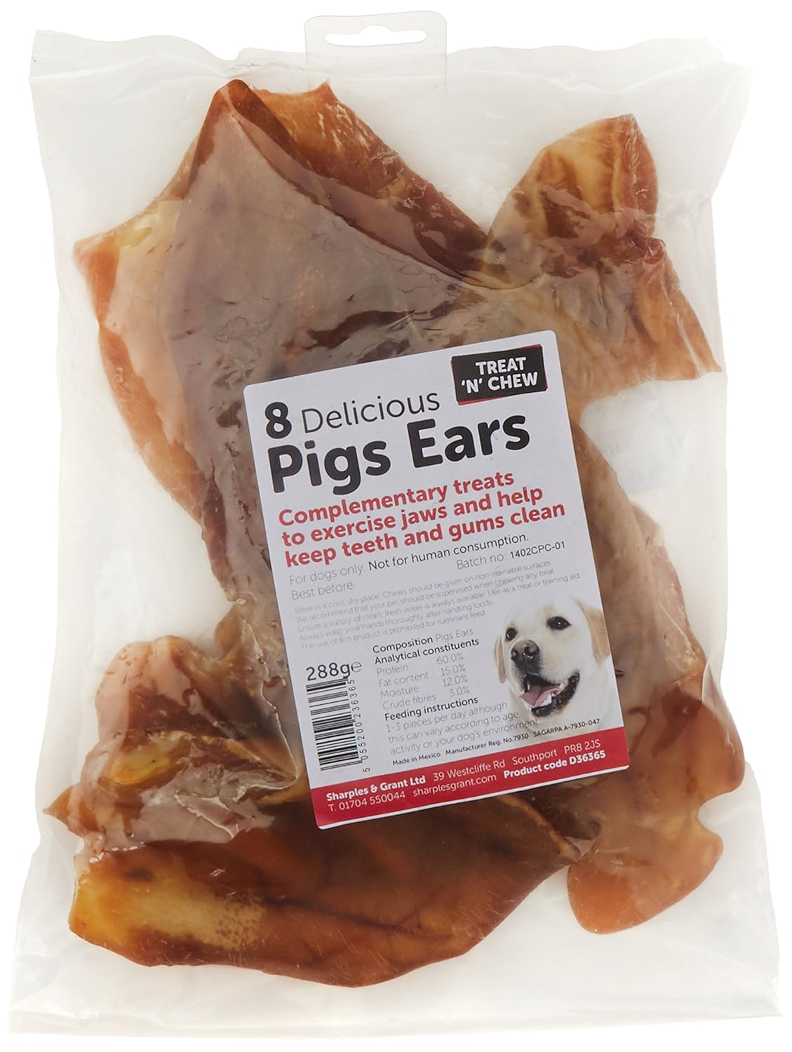 Treat 'N' Chew Pigs Ears, Pack of 8 Amazon.co.uk Pet Supplies