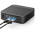 OUMAX Mini PC,Twin Lake N150(Turbo 3.6Hz) 16GB DDR4 500GB M.2 SSD Dual LAN, Desktop Mini Computer 4K Dual HDMI Display, Wifi5, BT5.0, Built-in 45W Power Supply