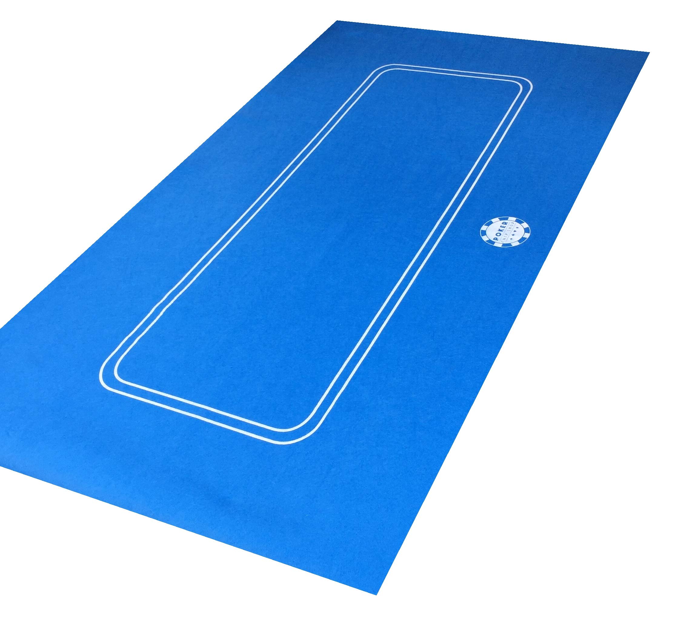 180cm by 90 BLUE POKER CASINO FELT BAIZE LAYOUT - TEXAS HOLDEM