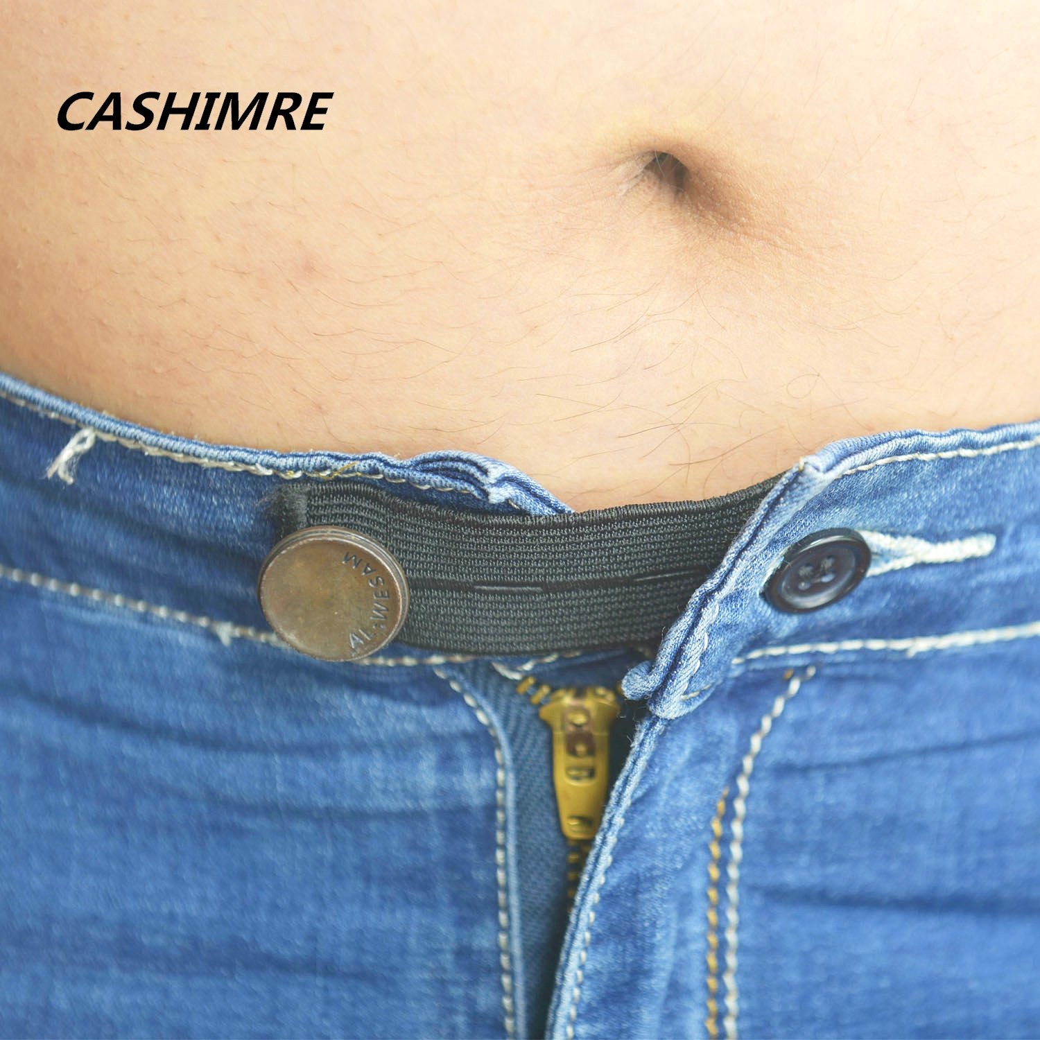 Maternity Jeans/Belly BandDenim Waist Extender with Metal Button for