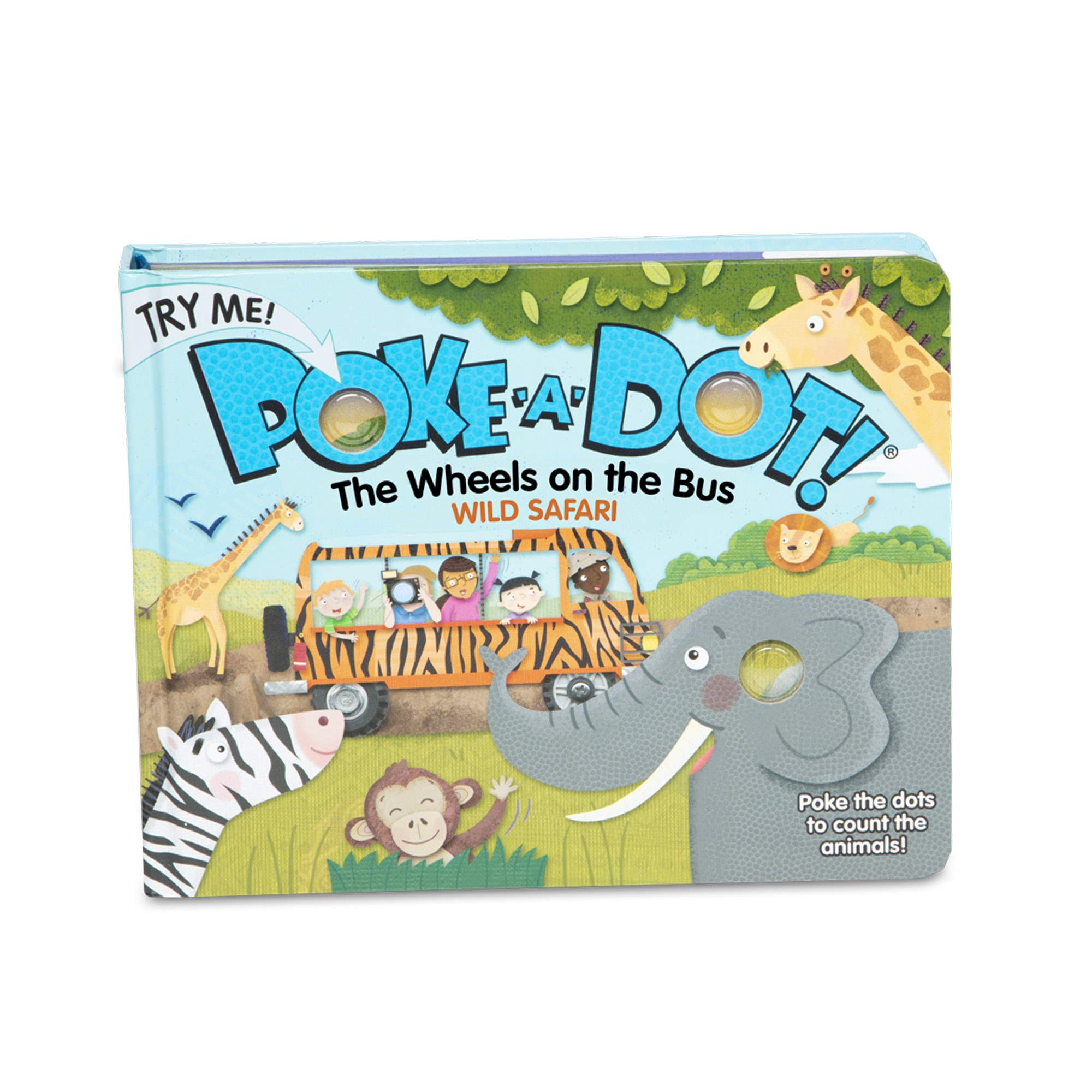 Melissa & Doug Children's Book | Poke-A-Dot: The Wheels on the Bus Wild Safari | Educational Board Book with Buttons to Pop | 3+ | Gift for Girl or Boy — image 1