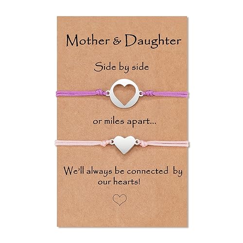 MANVEN Mom Christmas Gifts Mother Daughter Bracelets Set for