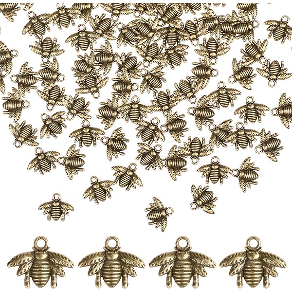 15mm Honey Bee Gold Plated Charms - 10, 20 Or 50 Pieces For Jewelry Making