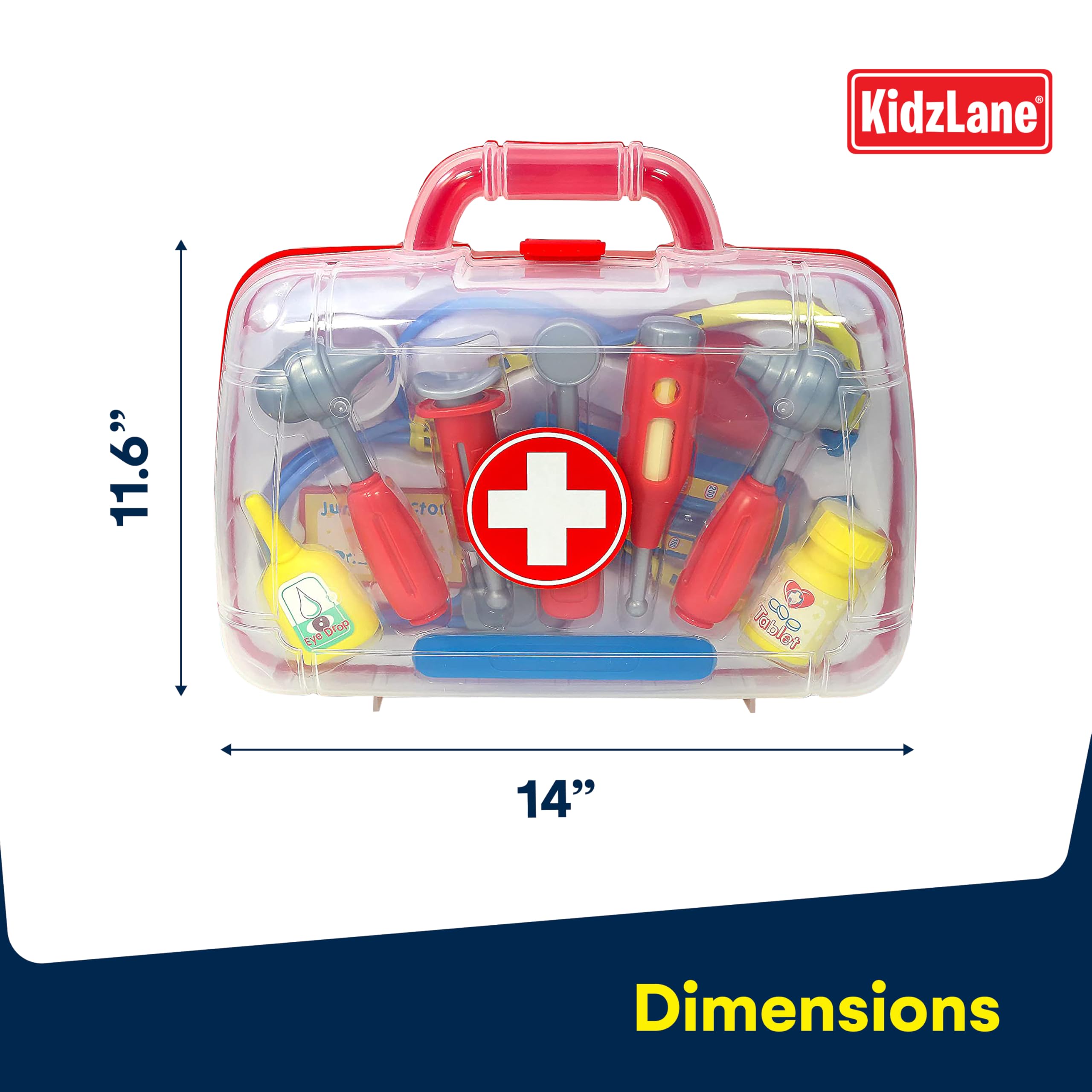 Kidzlane Doctor Kit for Kids - Kids Doctor Playset - Toddler Toy Doctor Kit -Toys Doctor Kit, Play Doctor Set for Kids with Case - Pretend Medical Kids Dr Kit with Kids Stethoscope Included