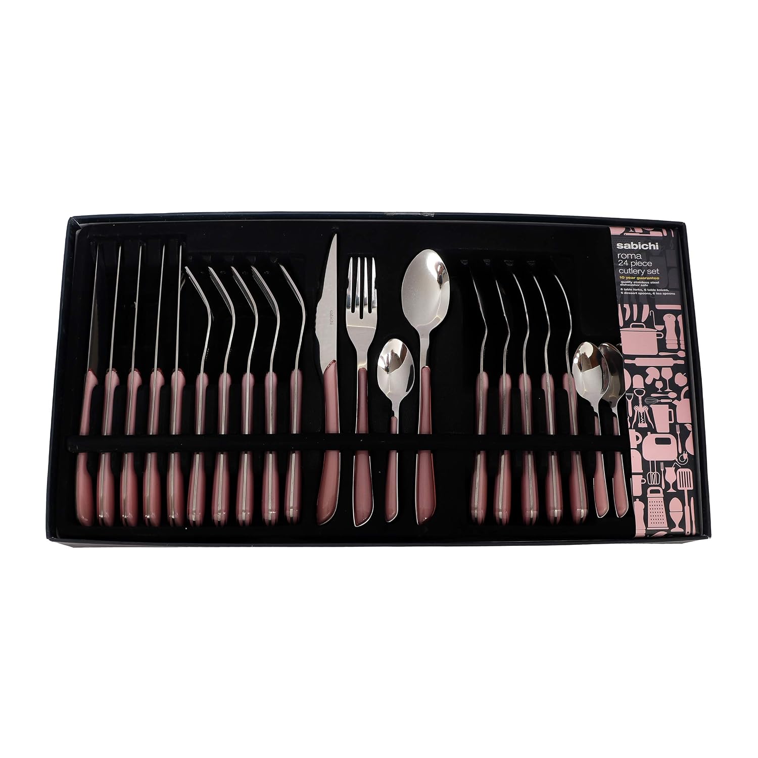 Sabichi Roma Blush 24pc Cutlery Set Amazon In Home Kitchen