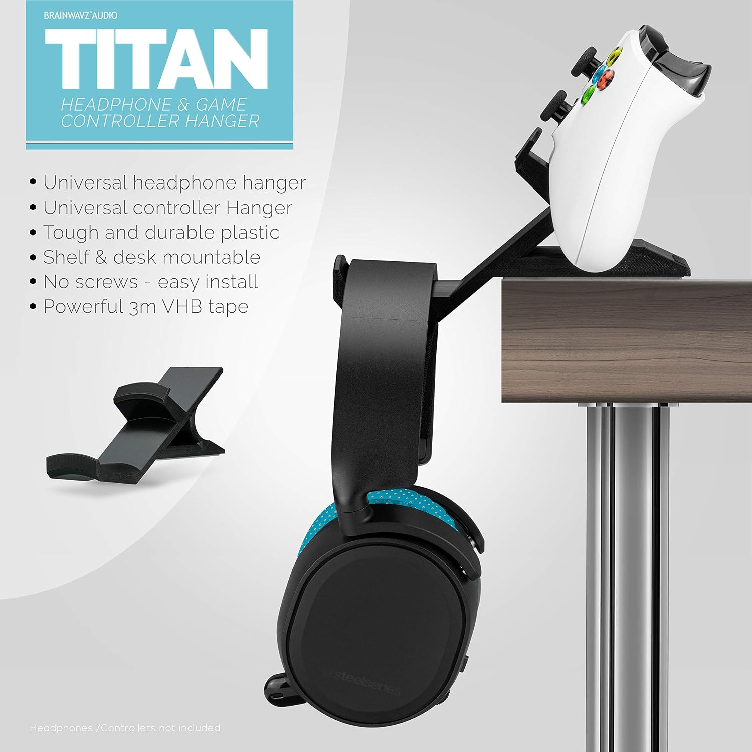 The Titan, Desktop Gamepad Controller & Headphone Hanger Holder, Designed for XBOX ONE PS4, PS3, Dualshock, Switch, PC - Image 3