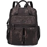 Angel Kiss Backpack Purse for Women Soft Washed Leather Multi Pocket Casual Travel Backpacks…
