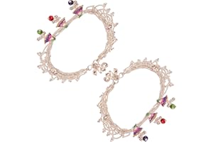 Touchstone Indian Bollywood Handcrafted Pretty Stylish Colorful Designer Jewelry Payal Paazeb Anklets in Silver Tone for Women.
