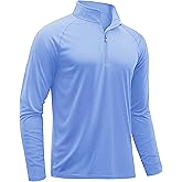 TACVASEN Men's Long Sleeve Athletic Shirts 1/4 Pullover Zip Sun Protection Rash Guard UPF 50+ Outdoor Running T-Shirts