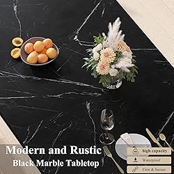HSH 78” Black Dining Table for 6 to 8, Rectangle