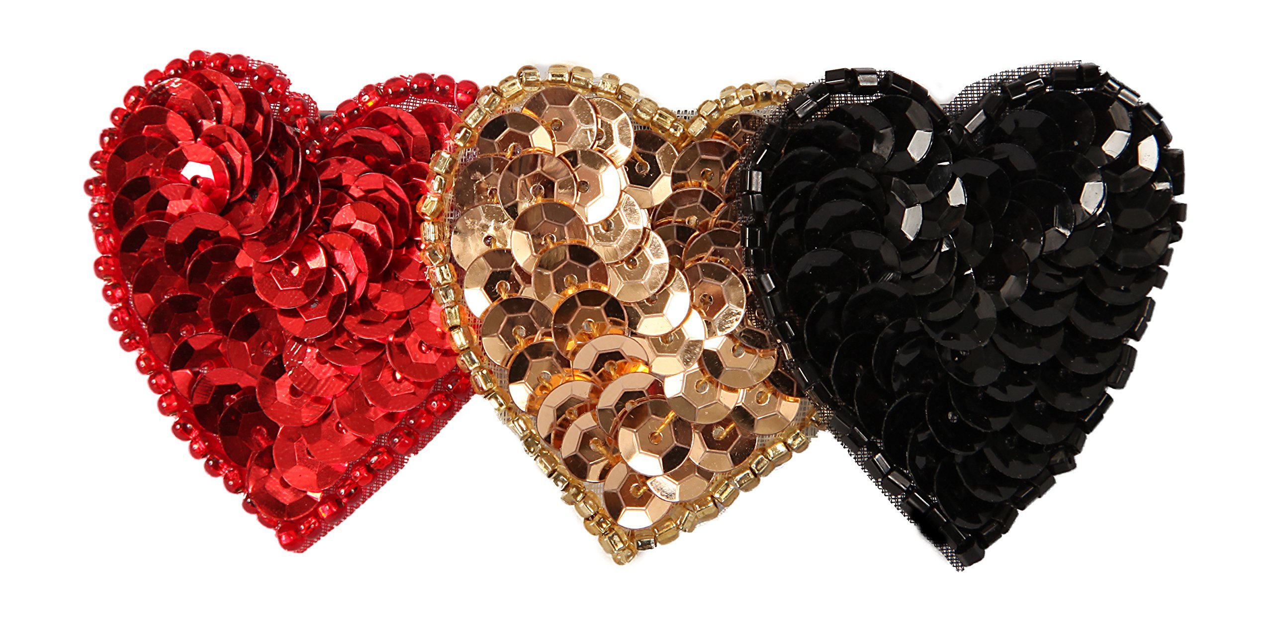 Caravan Red/Black French Decorated Automatic Barrette