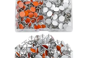 UCNEMOUS Reflective Tacks Bright Trail Markers 200 Pack White and Orange Trail Marking Tacks Reflector Thumb Tacks Reflective Tacks for Hunting Hiking Camping Tree Stand