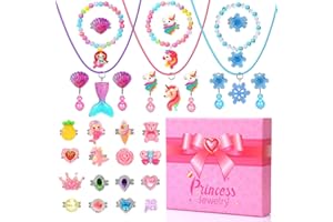 BYHTTKIGM Little Girl Jewelry Rings Toys in Box, Adjustable Rings for Kids, 30 PCS Cute Costume Jewelry Princess Party Favors Birthday Easter Christmas Valentines Gifts for 3 4 5 6 7 8 9 Year Old Girls