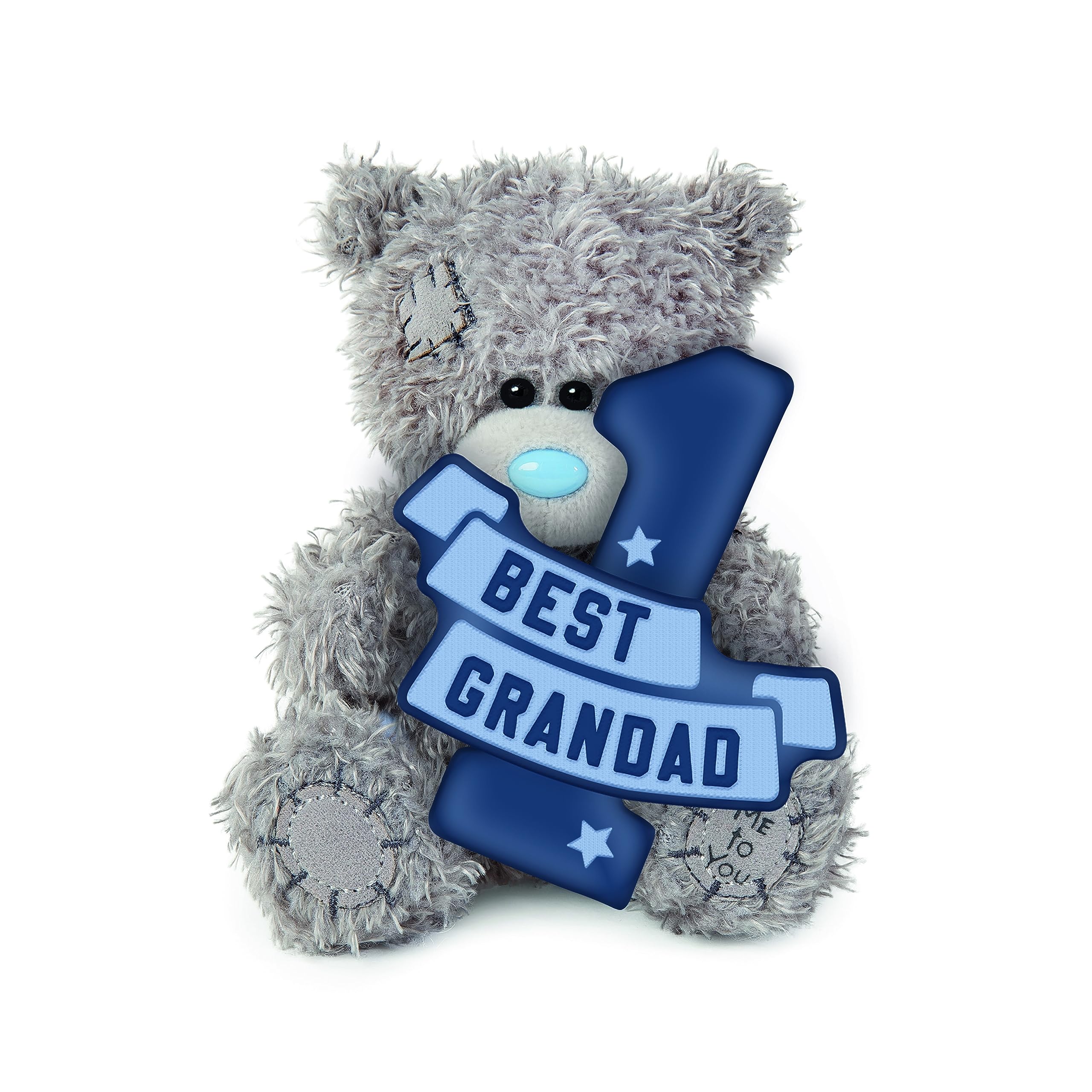 ME TO YOU Tatty Teddy Father's Day 'Best Grandad' Bear 15cm - Official Collection FP701020, Grey, Blue, Navy Blue