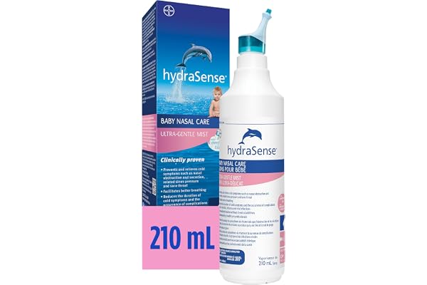 hydraSense Ultra-Gentle Mist Nasal Spray, Baby Nasal Care, 100% Natural Sourced Seawater, Preservative-Free, 210 mL