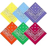 Jaciya Bandanas for Women Men 22"x22" Cotton Bandana Large Bandana Head Scarf 6 Packs