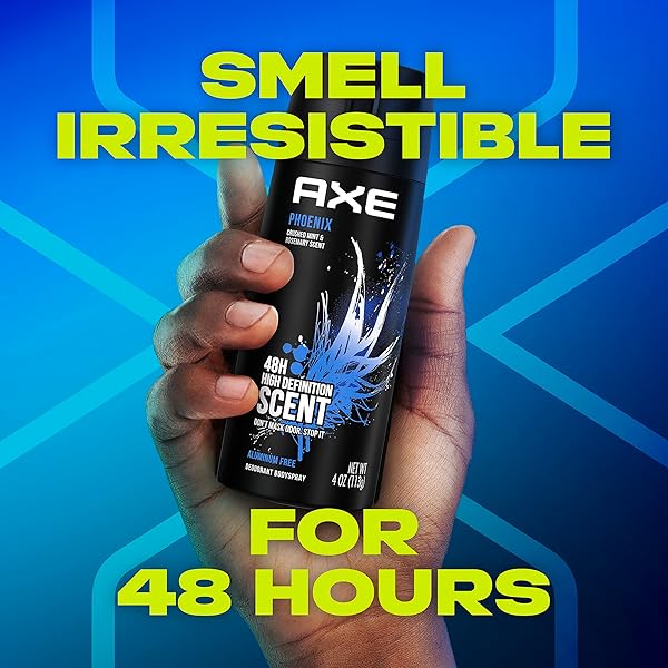 AXE BODY SPRAY DEODORANT PHOENIX FOR LONG LASTING ODOR PROTECTION DEODORANT FOR MEN FORMULATED WITHOUT ALUMINUM 4.0 OZ
