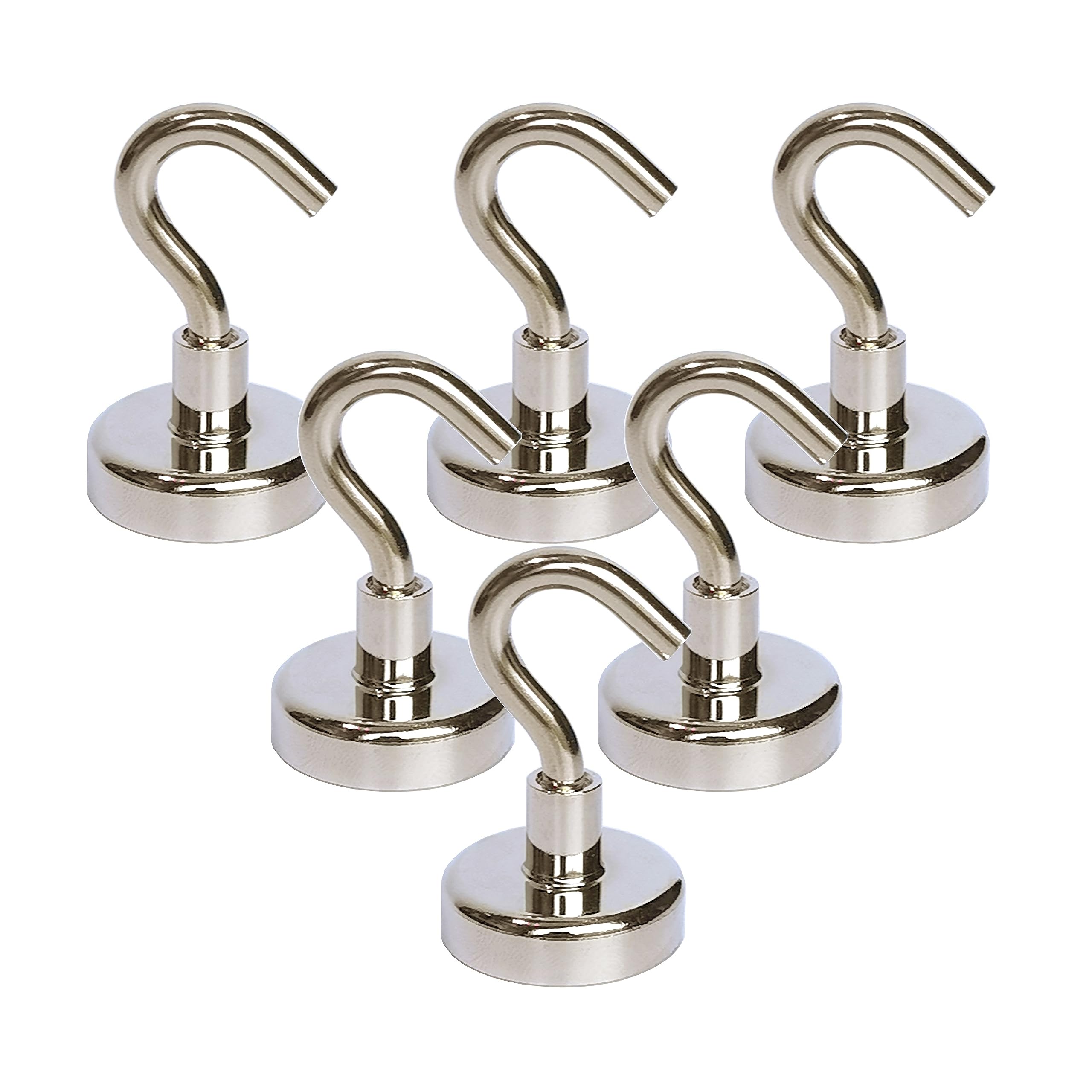 Magnetpro 6 Pieces Magnetic Hooks Super Suction 62 Lb Force Hanging Mighty Magnetic Hooks