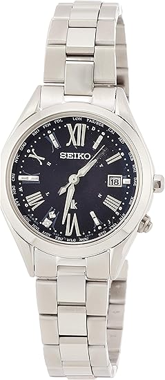 Amazon セイコーウォッチ 腕時計 ルキア ソーラー電波 チタンモデル ダイヤ入りブラック文字盤 サファイアガラス プラチナダイヤシールド ワールドタイム機能付 Ssqv055 レディース シルバー レディース腕時計 腕時計 通販