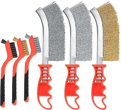 Tomoyuki 6pc Wire Brush Set Stainless Steel Brass Nylon Drill Angle Grinder